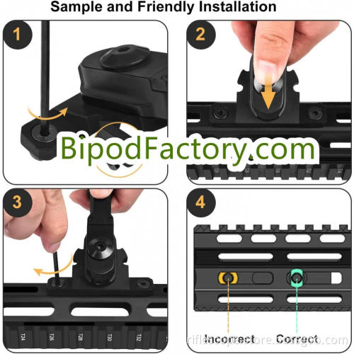 7.5-9 Inch Tactical Rifle Bipod Two-Piece Split Bipod Attach Directly for M-LOK Rail